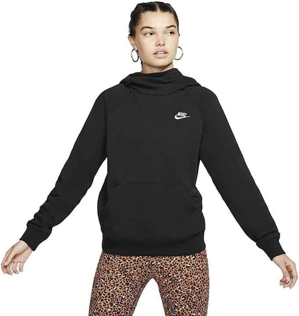 Nike NSW Essential Funnel Pullover Fleece Black/White. Size XXL - BV4116-010